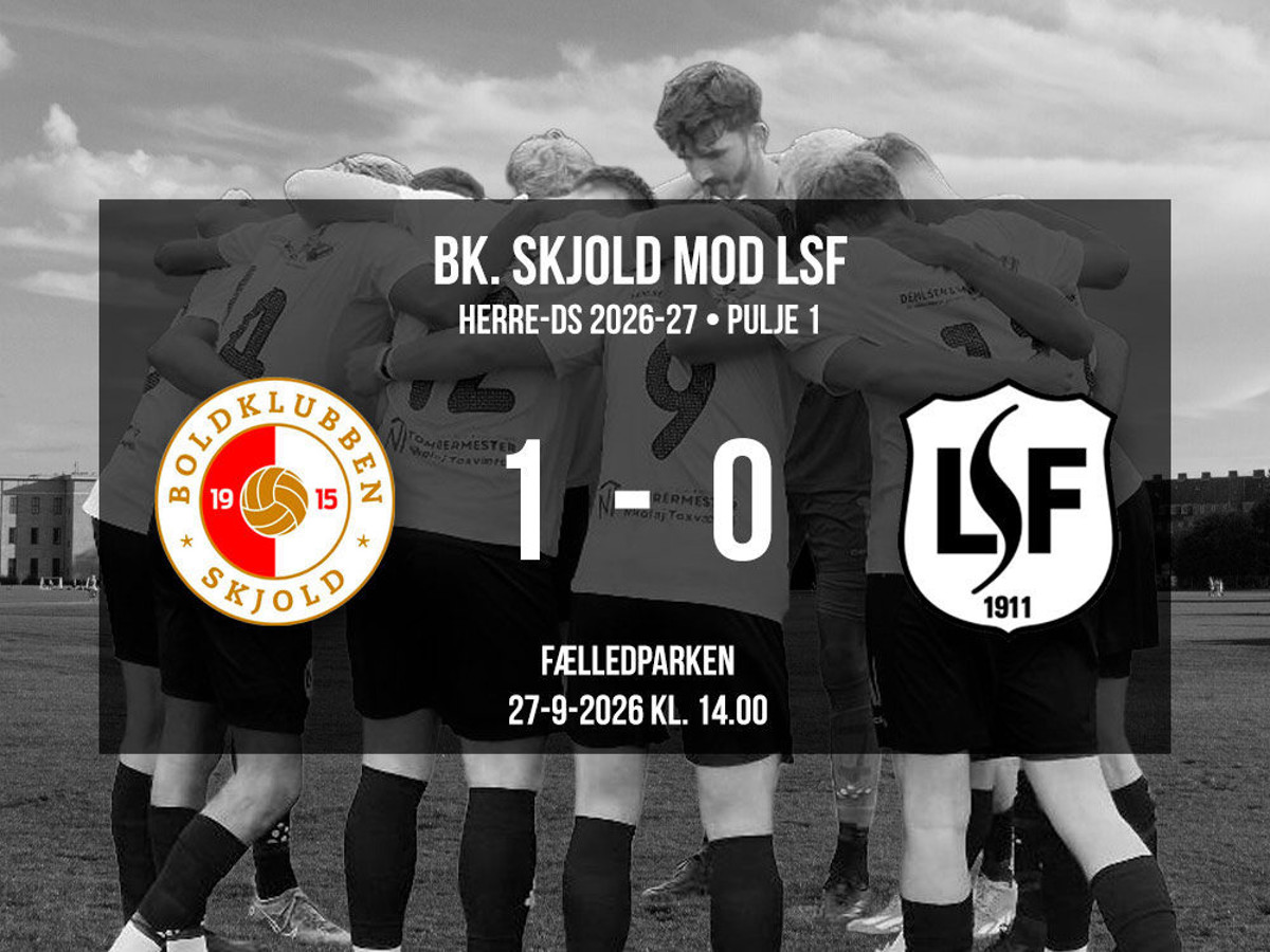 Senior 1:	Ideforladte Smørumdrenge taber 1-0 til Skjold i Fælledparken!